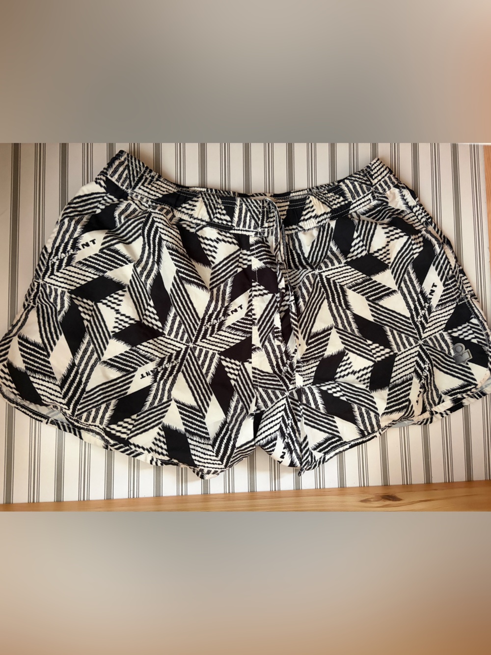 MARANT Black & White Geometric Print Shorts